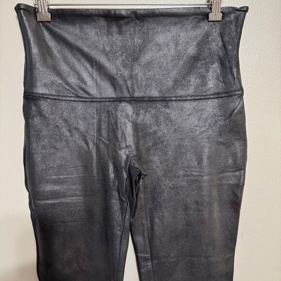 SPANX Faux Leather Fleece-Lined Legging-Tummy Control black size 1X - Picture 4 of 9